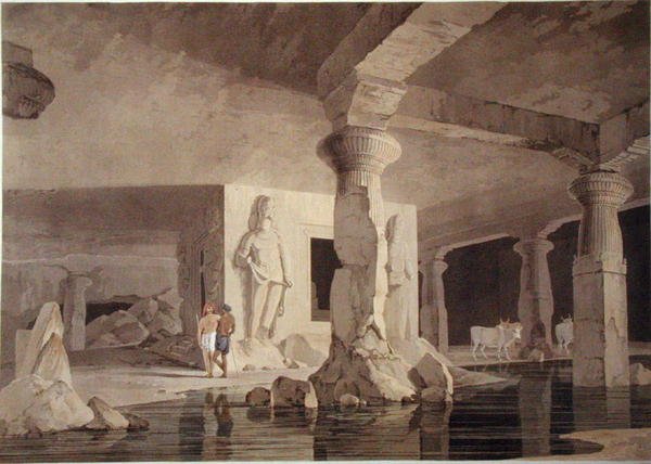 Deel van de Tempel van de Elephanta, plaat VIII uit 