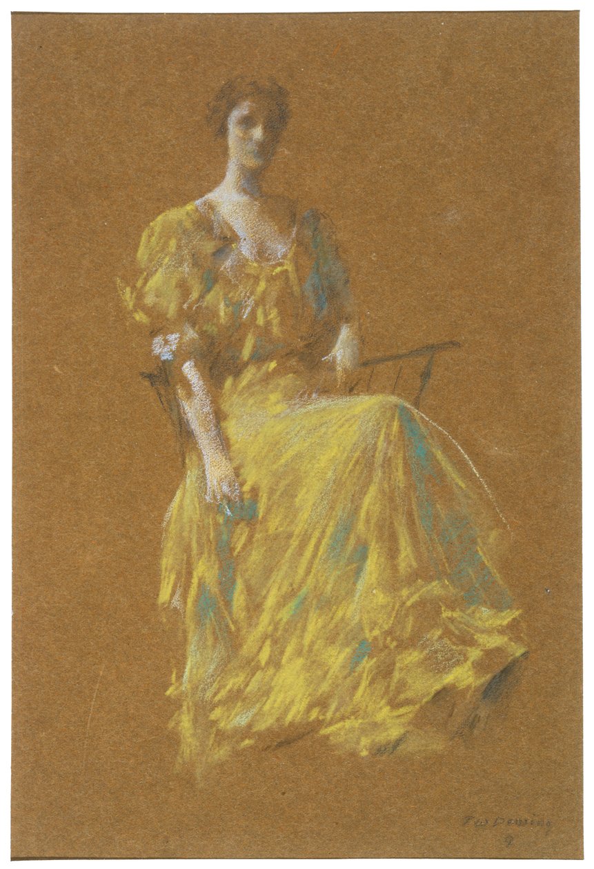 Dame in het groen door Thomas Wilmer Dewing