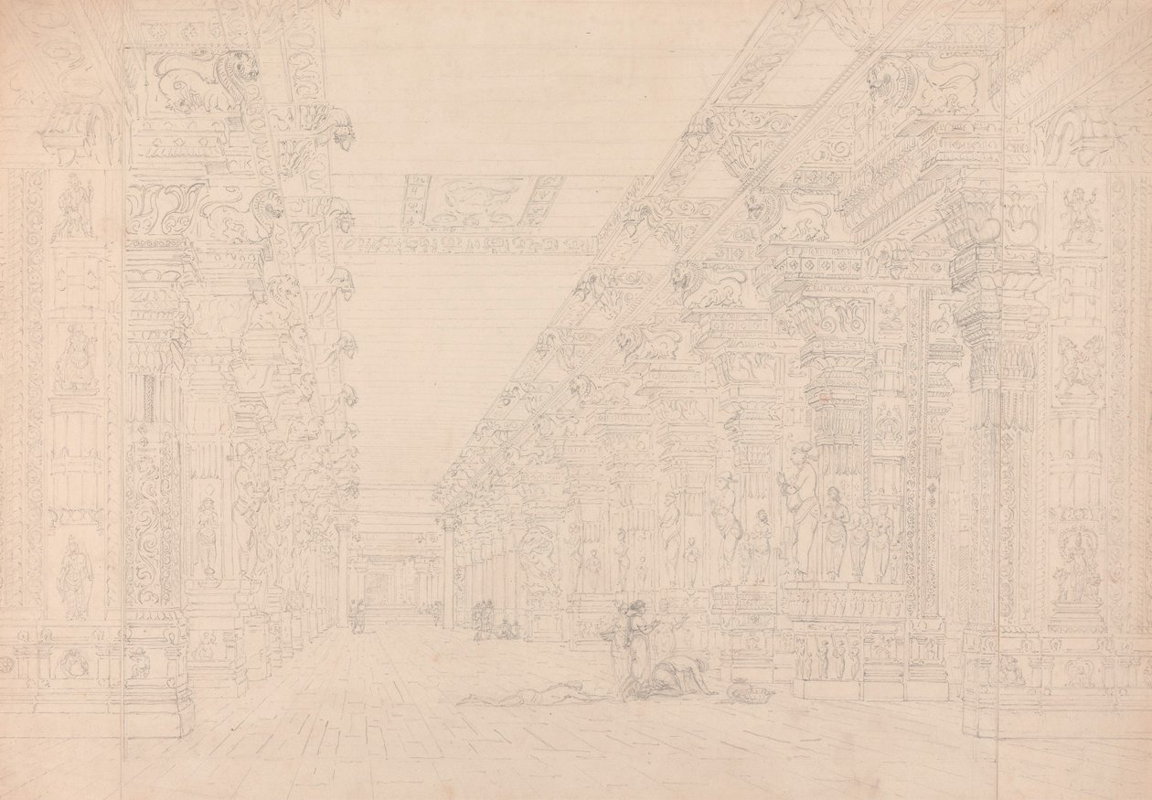 Tremal Naigs Choultry, Madura, juli 1792 door Thomas und William Daniell