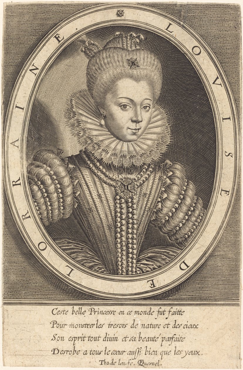 Louise de Lorraine door Thomas de Leu after François Quesnel