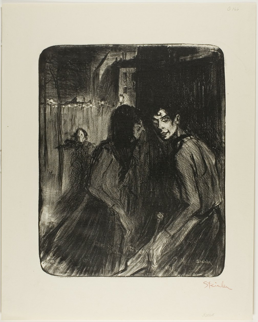 Ruziënde prostituees door Théophile Alexandre Pierre Steinlen