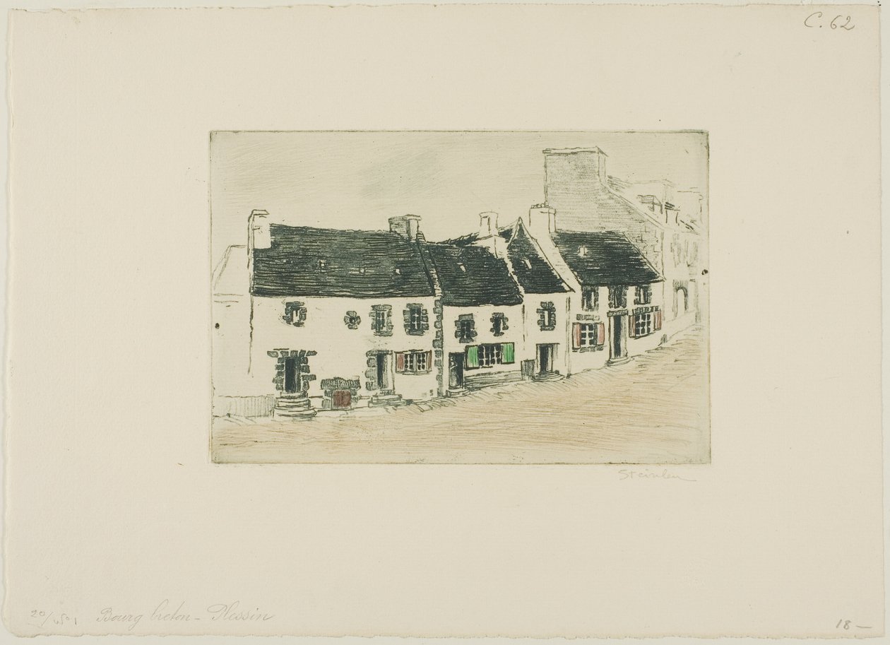 Bretonse marktstad, Plestin door Théophile Alexandre Pierre Steinlen