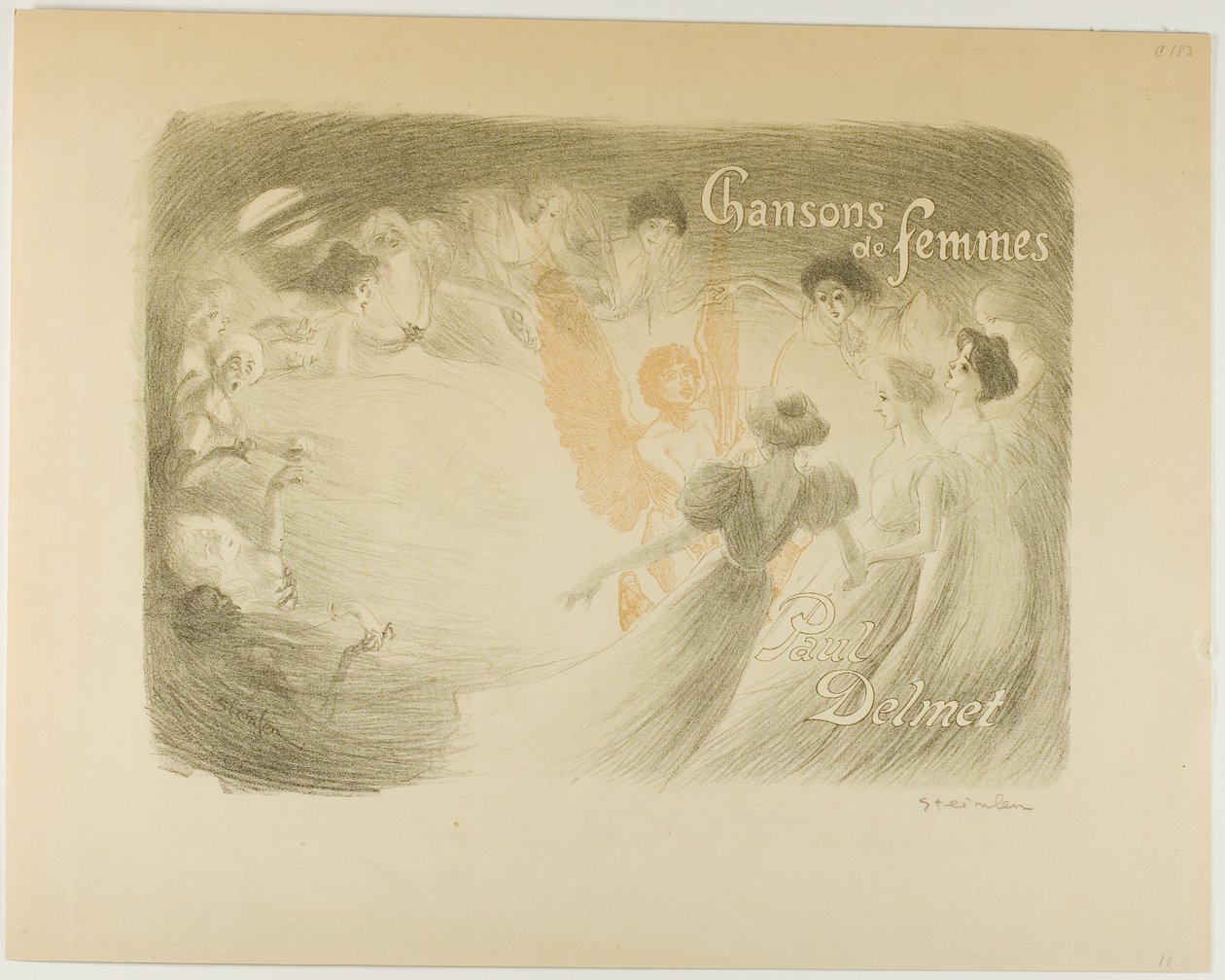 Chansons de femmes, omslag voor een boek van Paul Delmet door Théophile Alexandre Pierre Steinlen