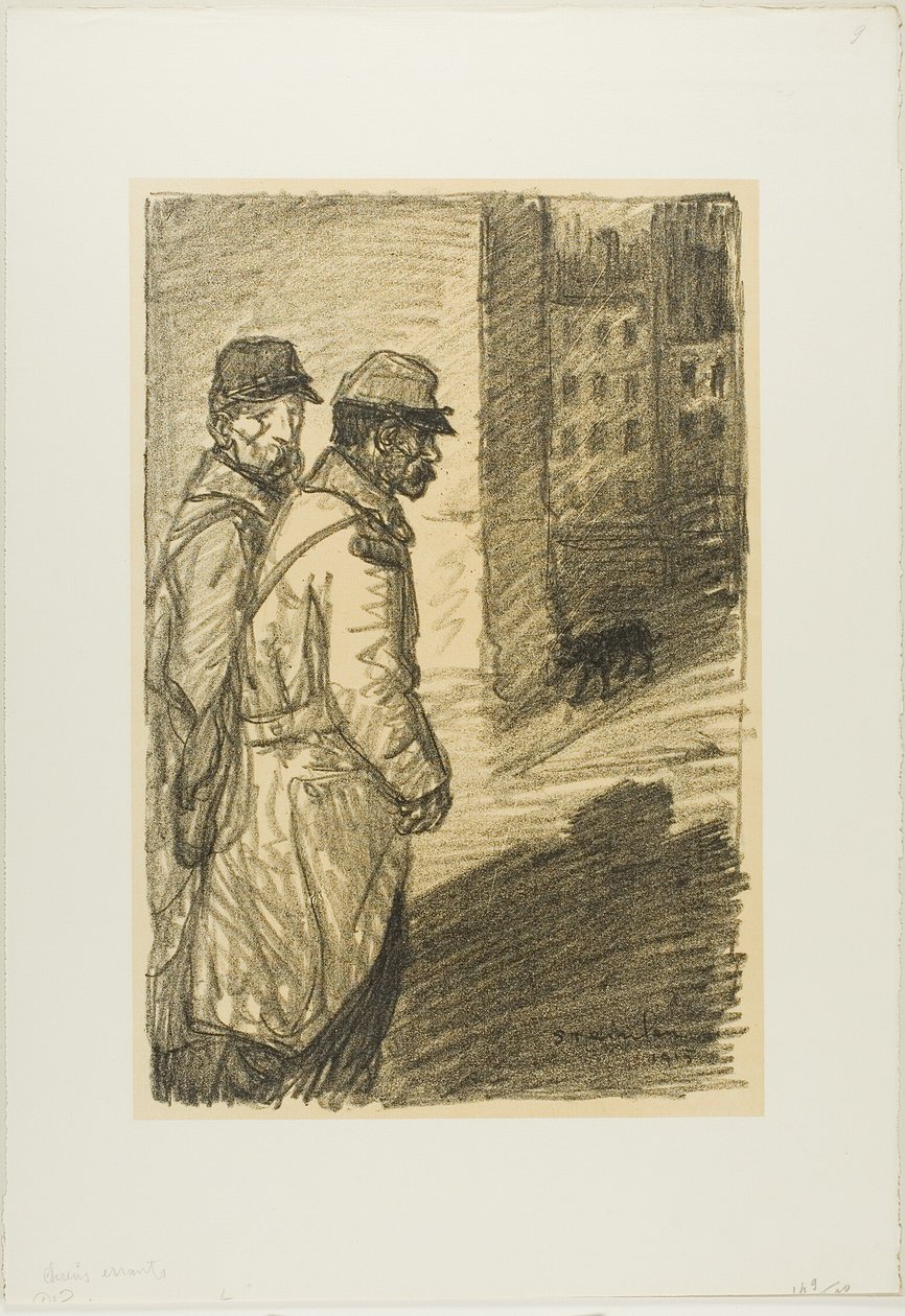 Loslopende honden door Théophile Alexandre Pierre Steinlen