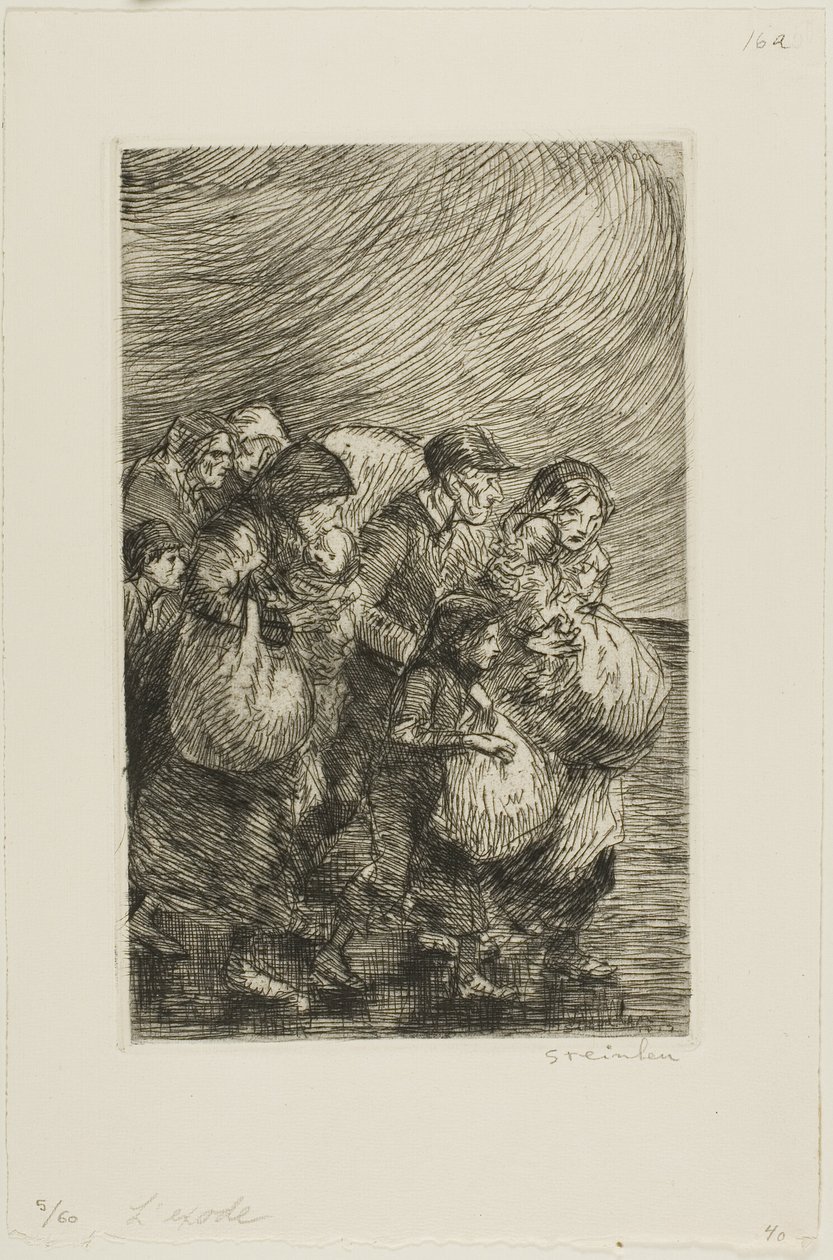 Evacuees door Théophile Alexandre Pierre Steinlen