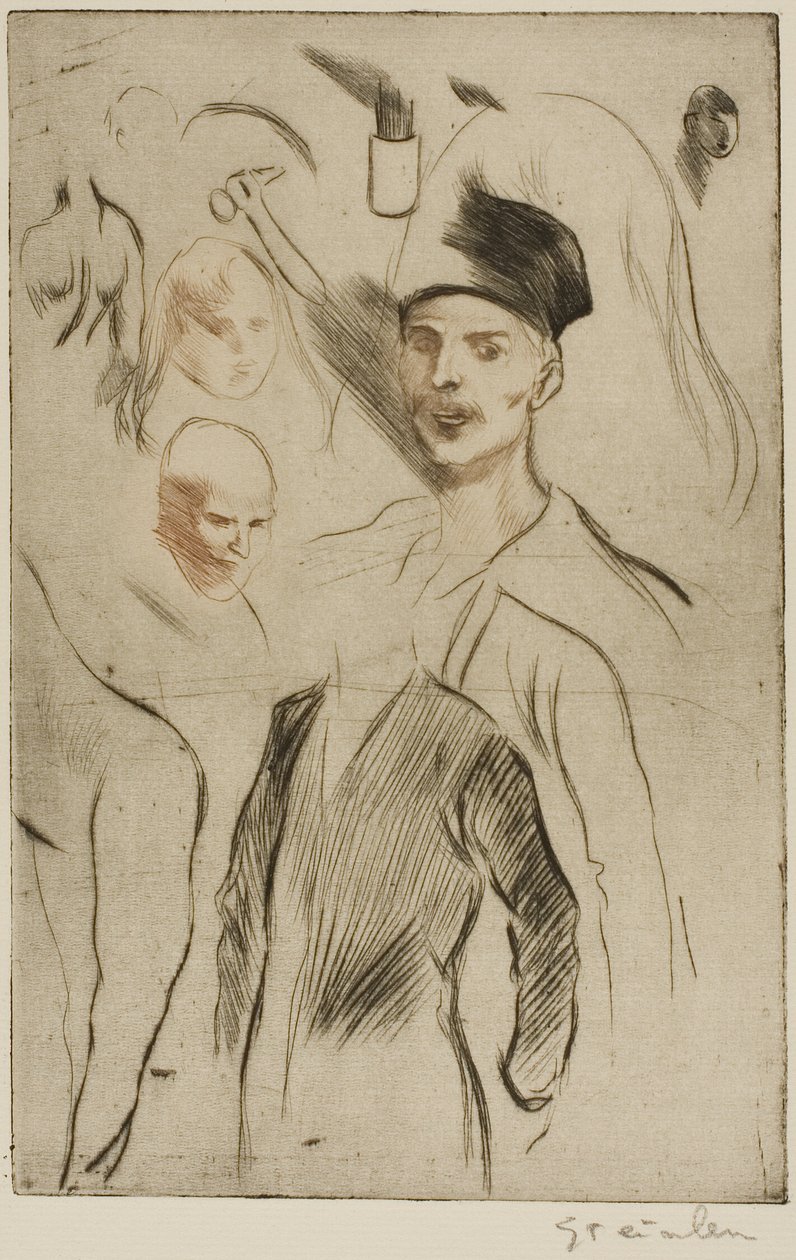 Plaat met schetsen, nr. 2 door Théophile Alexandre Pierre Steinlen