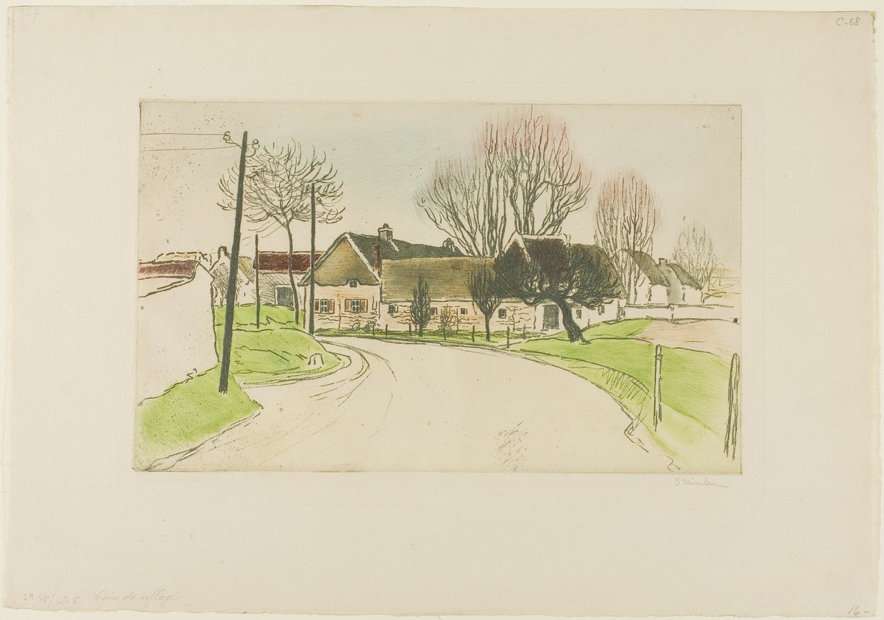 Het huis aan de rand van het dorp door Théophile Alexandre Pierre Steinlen
