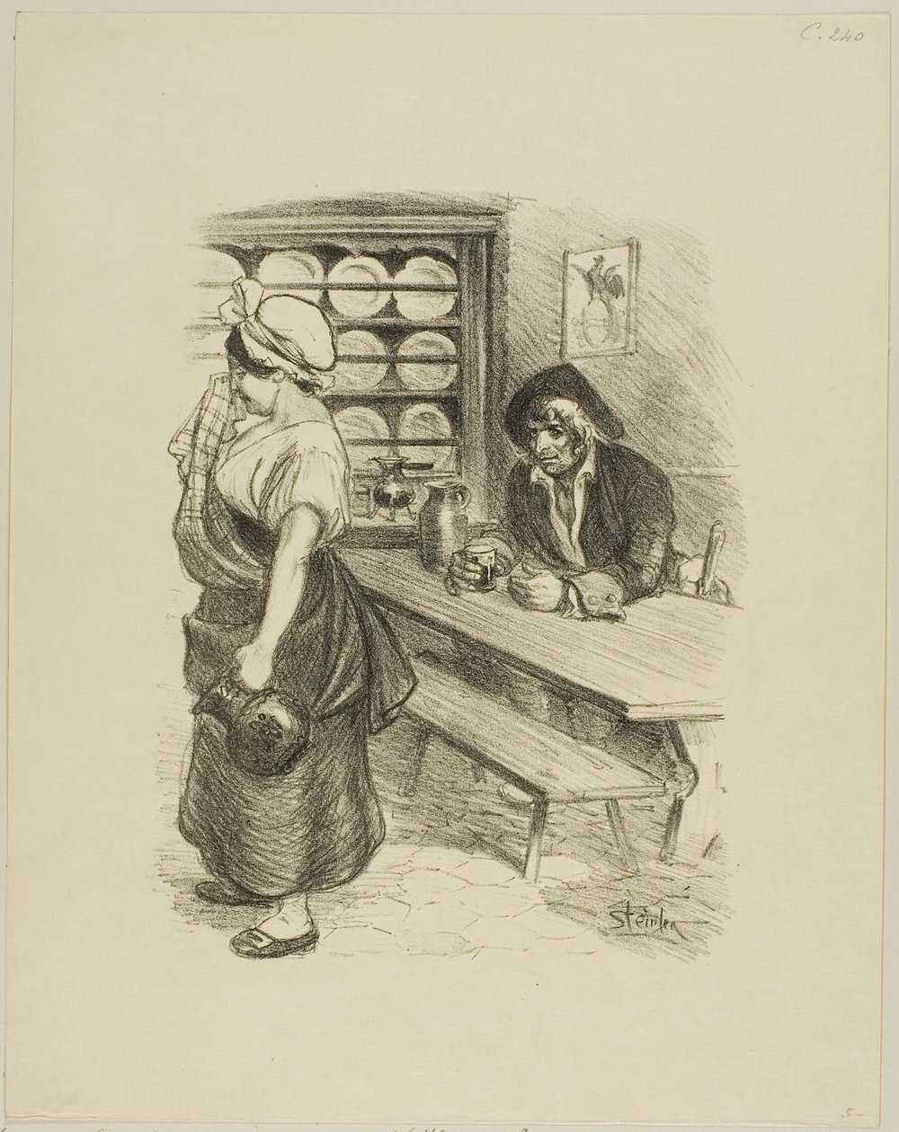 De terugkeer van de zeeman door Théophile Alexandre Pierre Steinlen