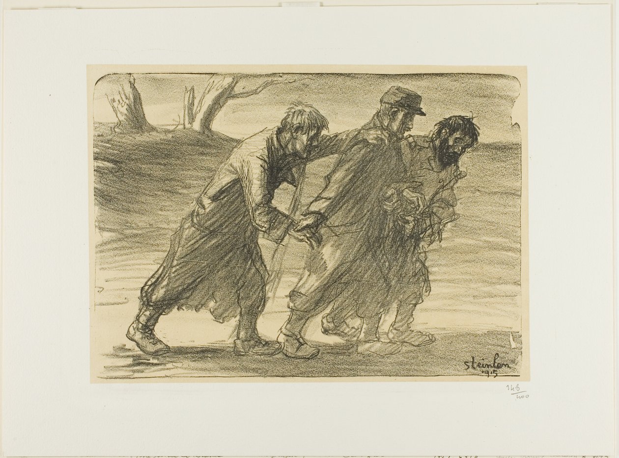 Drie kameraden, plaat vijf van Actualités door Théophile Alexandre Pierre Steinlen