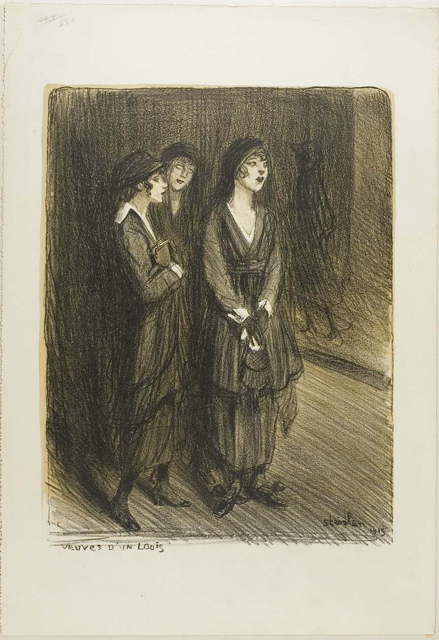 Weduwen van een Louis, plaat zeven uit Actualités door Théophile Alexandre Pierre Steinlen