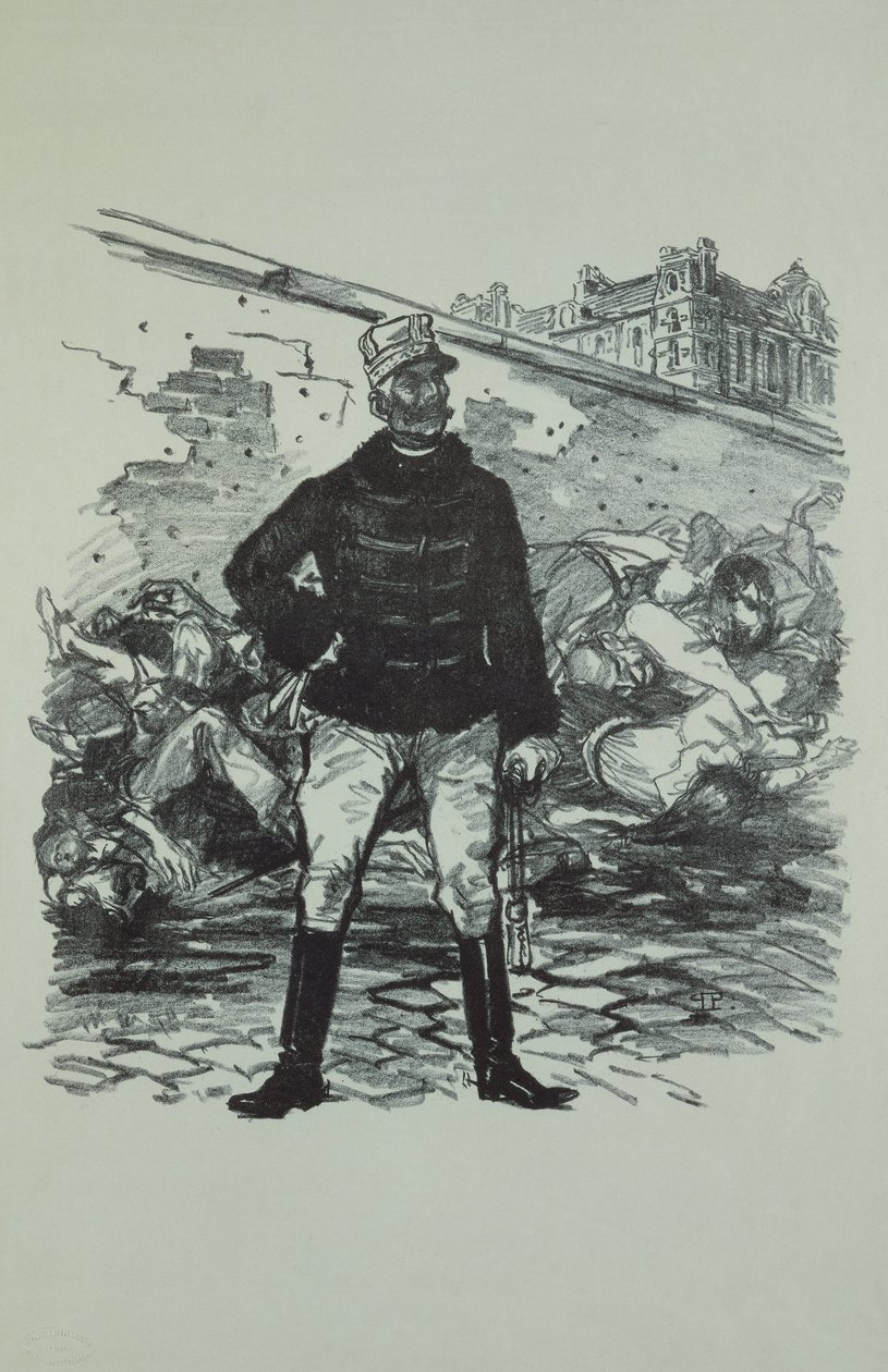 Generaal Gaston Auguste (1830-1909) Markies de Gallifet, in al zijn glorie door Théophile Alexandre Steinlen
