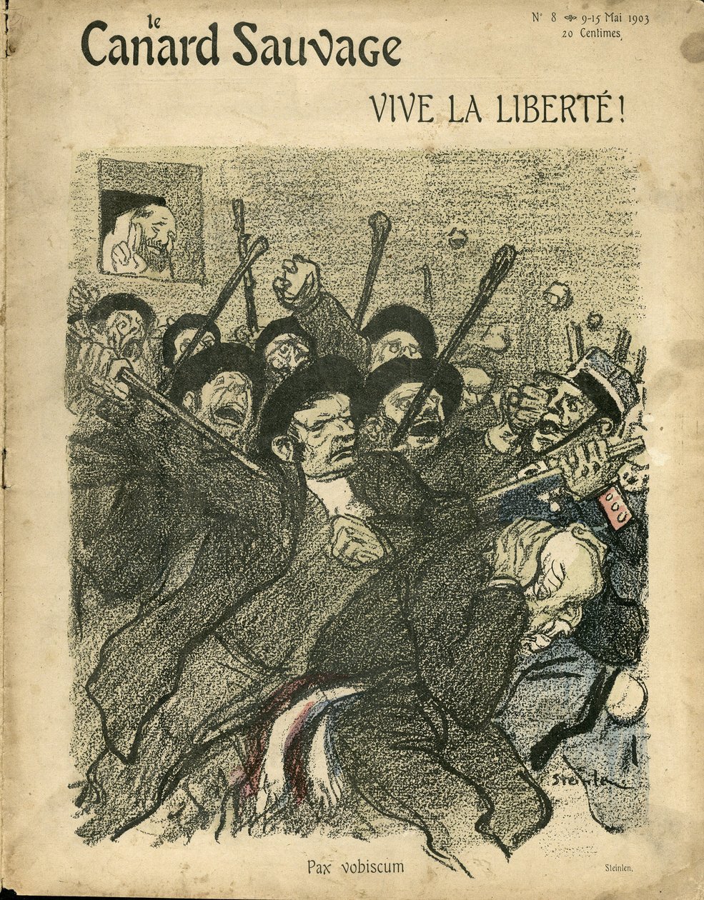 Illustratie door Steinlen (1859-1923) voor de omslag van De Wilde Eend door Théophile Alexandre Steinlen