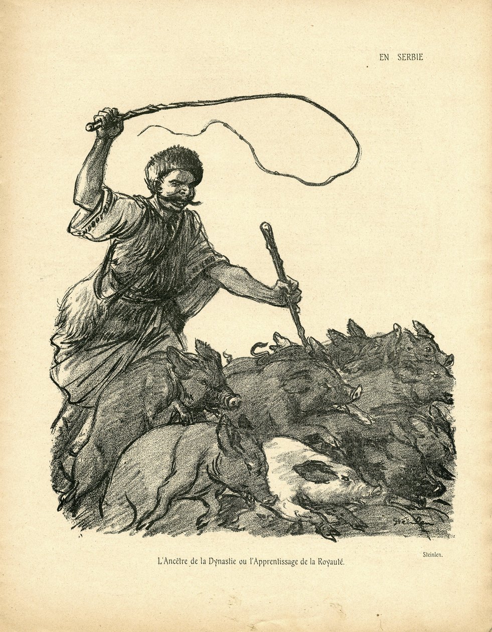 Illustratie van Steinlen (1859-1923) in De Wilde Eend door Théophile Alexandre Steinlen