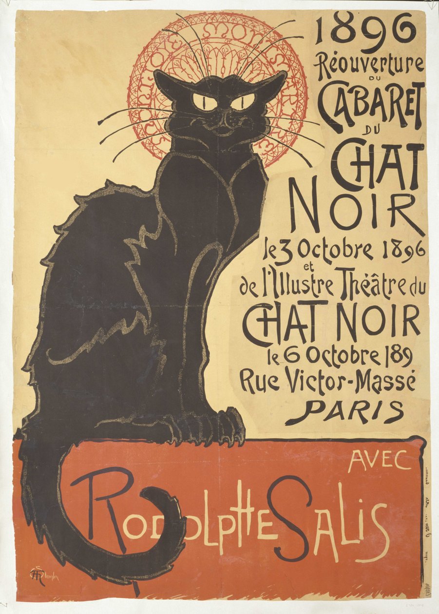 Heropening van het Cabaret du Chat Noir, 1896 door Théophile Alexandre Steinlen
