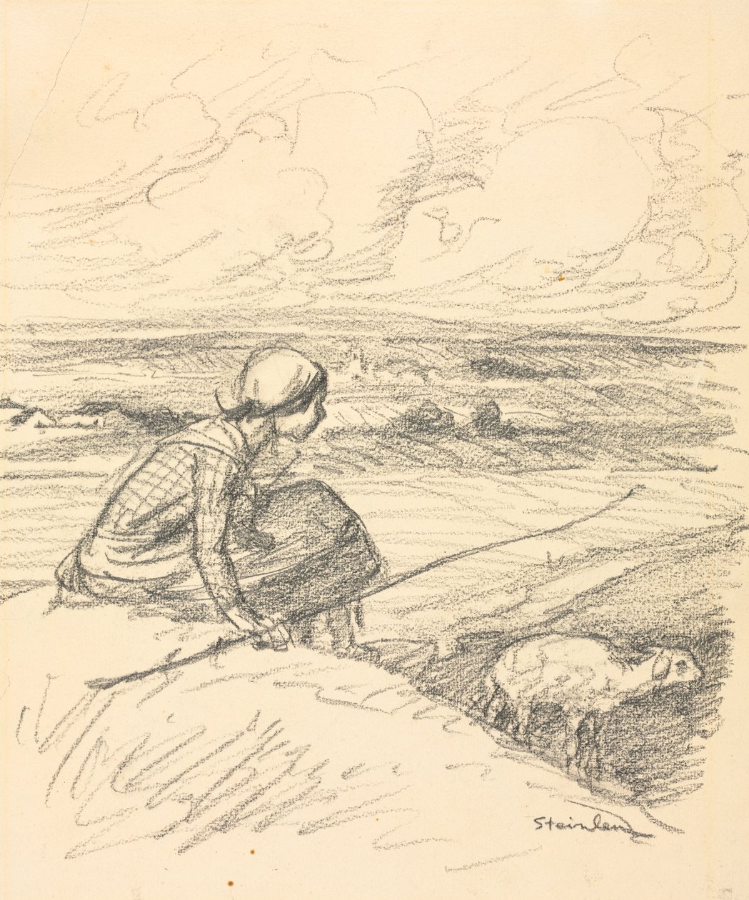 De Herderin, vierde kwart 19e eeuw of eerste kwart 20e eeuw door Théophile Alexandre Steinlen