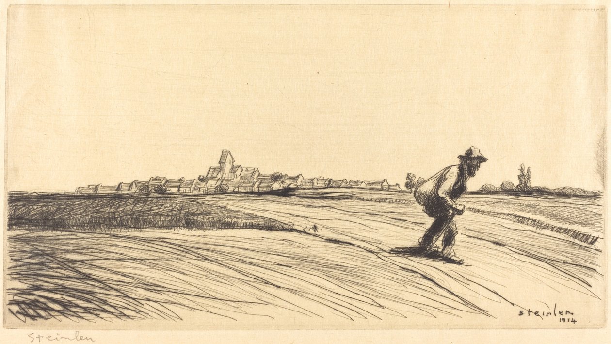 Zwerver met bundel, 1914 door Théophile Alexandre Steinlen