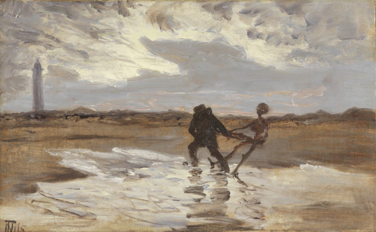 De geest van de verdronken man probeert een nieuw slachtoffer voor de zee te claimen door Thorvald Niss