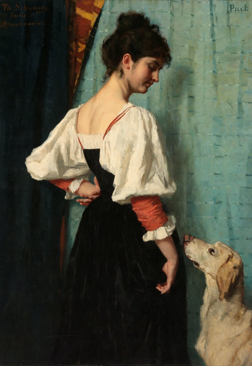 Portret van een jonge vrouw, met 