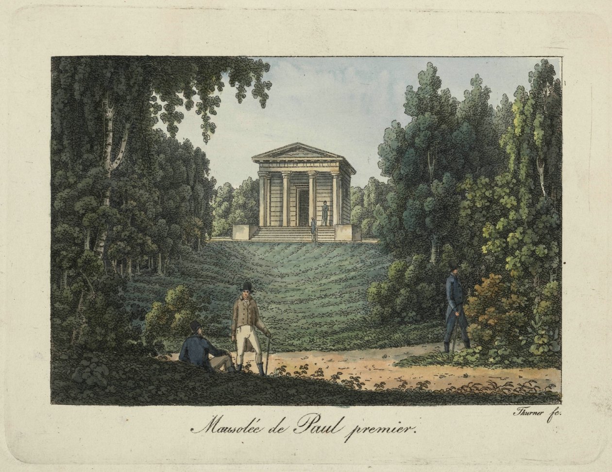 De tempel van Paul I of het mausoleum van Paul I in het park van Pavlovsk door Thurner