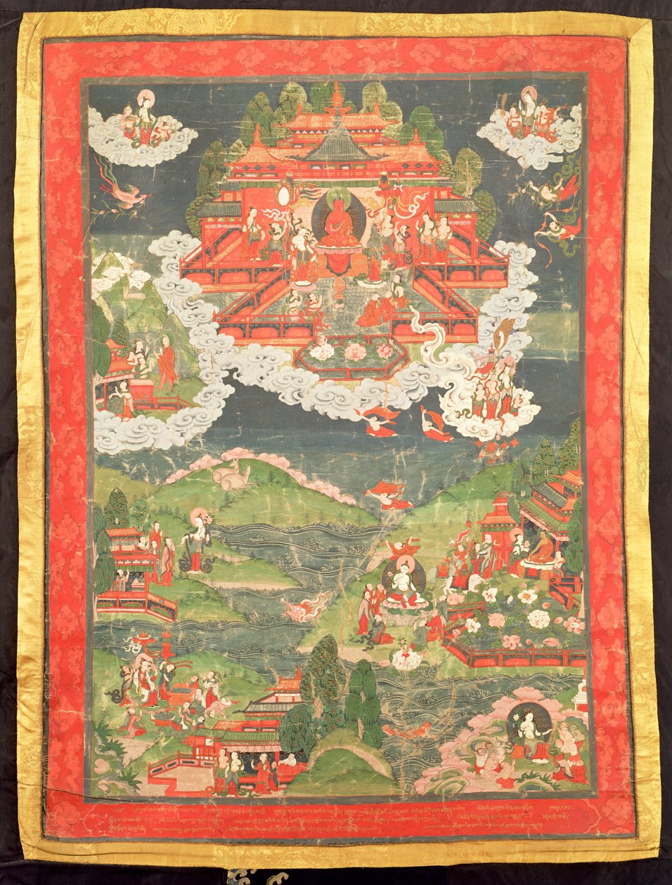 Thangka van het Paradijs van Amitabha door Tibetan School