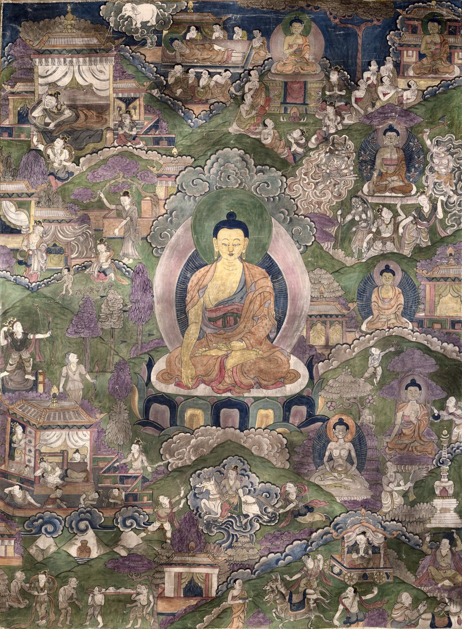 Thangka van de Boeddha door Tibetan School