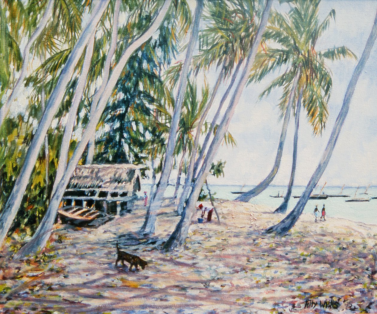 Ruisende Palmen, Zanzibar, 2002 door Tilly Willis