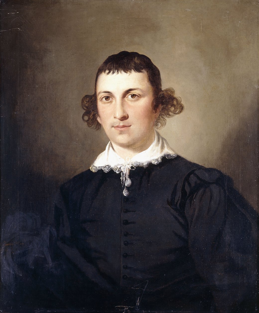 Portret van een Heer, waarschijnlijk Mr. Lyte, in Zwarte Van Dyke-kostuum, 1769 door Tilly Kettle