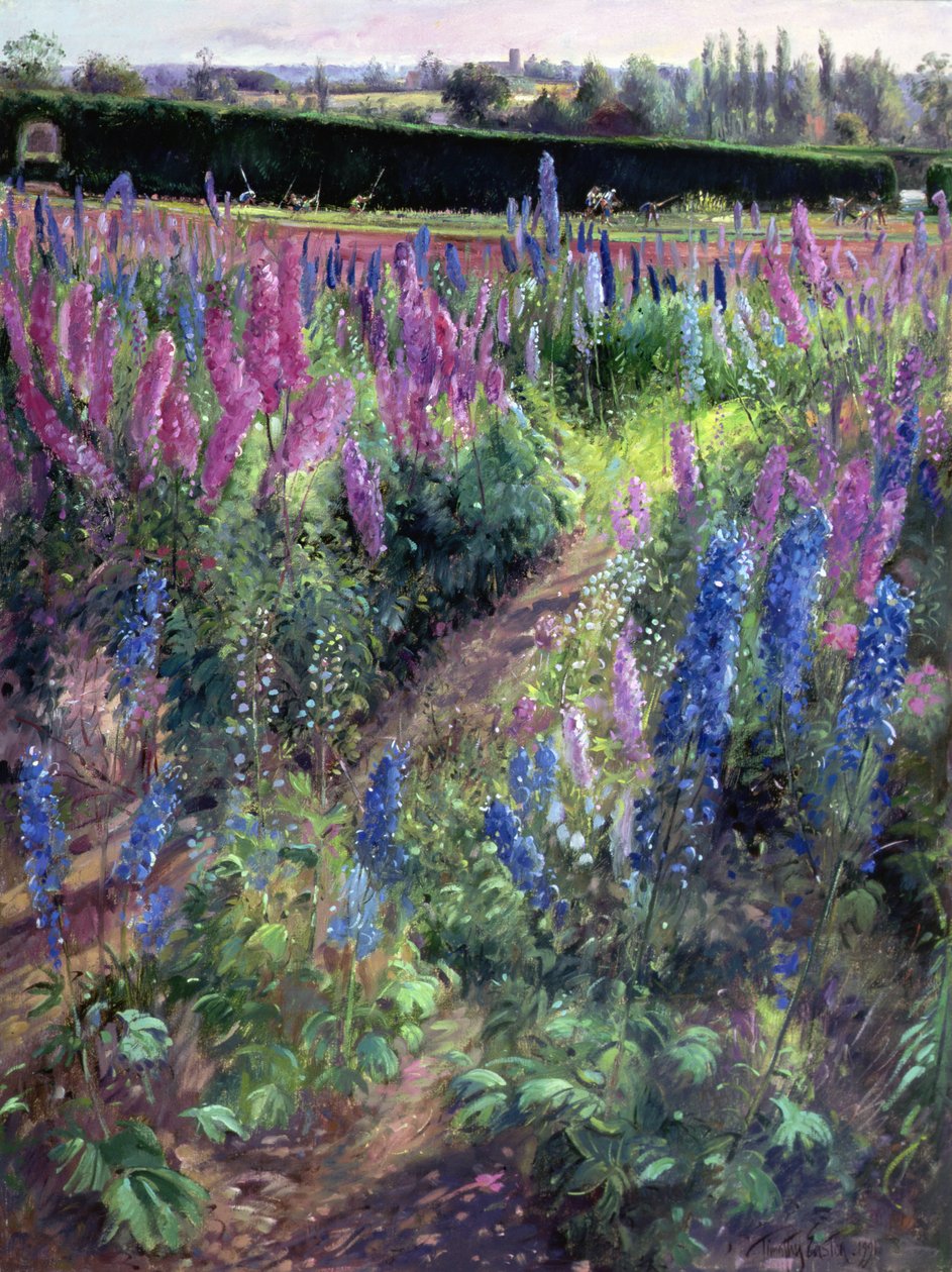 Ridderspoorveld en Paarden, 1991 door Timothy Easton