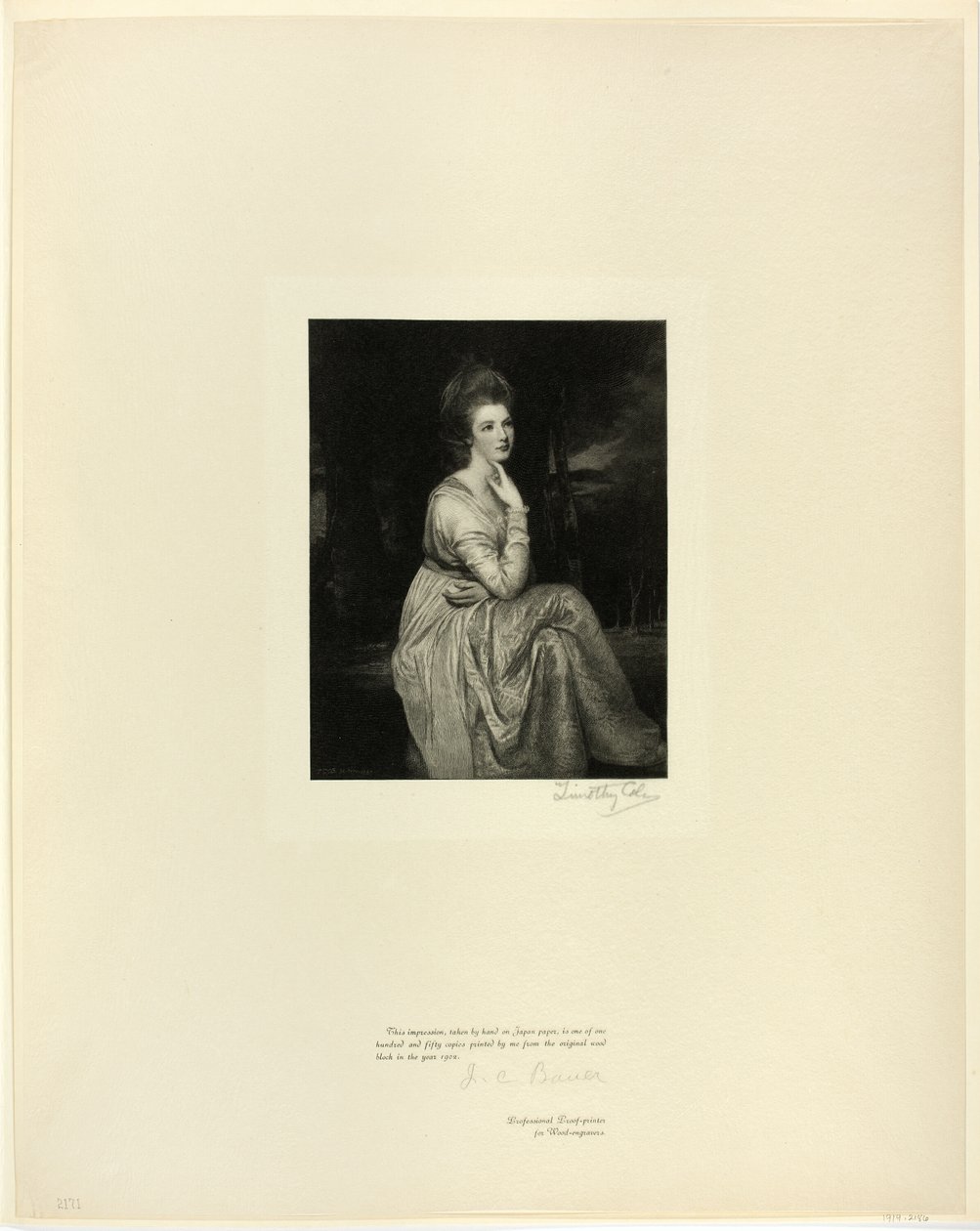 Lady Derby, van Oude Engelse Meesters door Timothy Cole