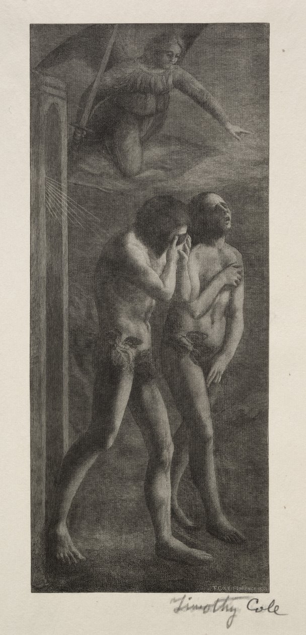 Oude Italiaanse meesters: De verdrijving uit het paradijs, 1888 door Timothy Cole
