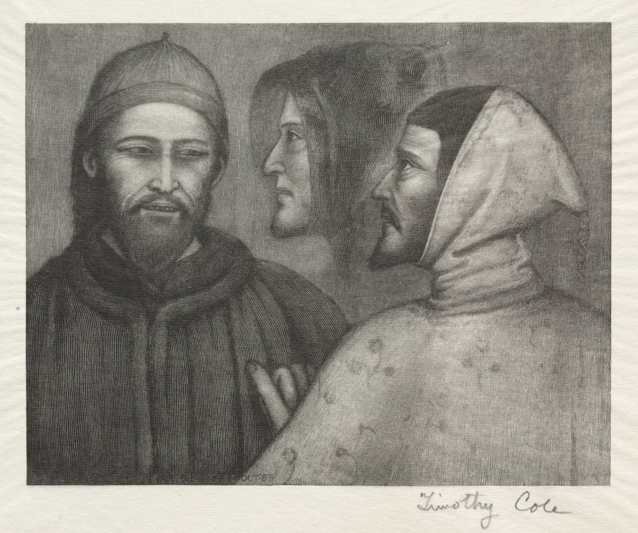 Oude Italiaanse meesters: Drie hoofden, 1885 door Timothy Cole