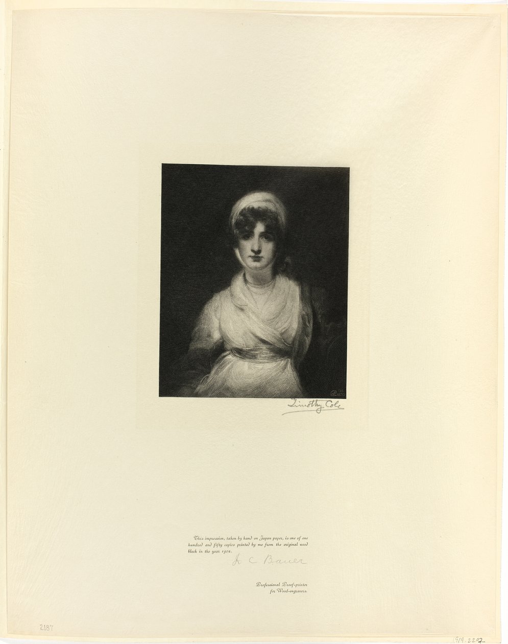 Portret van mevrouw Siddons, uit Oude Engelse Meesters door Timothy Cole