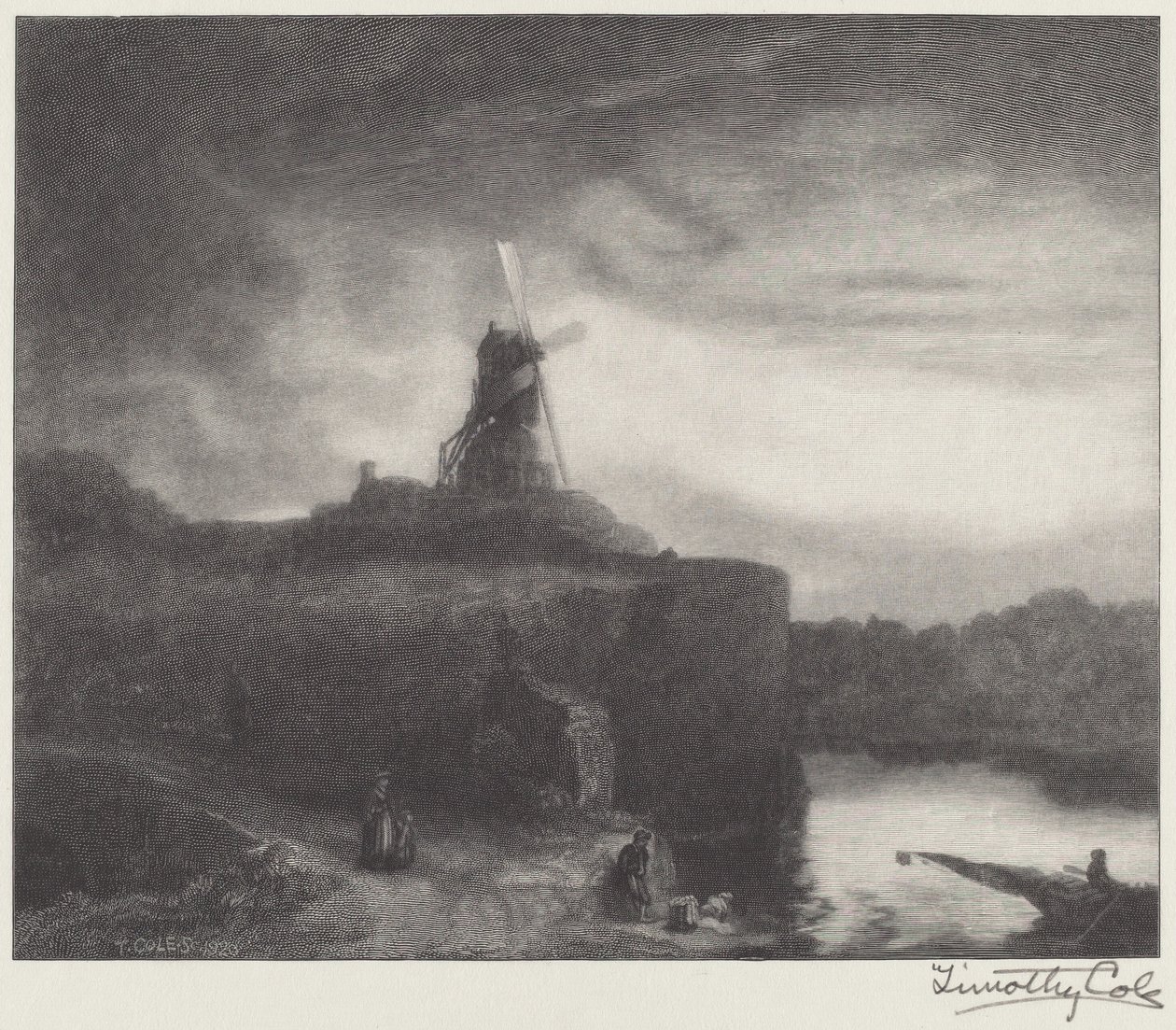 De Molen door Timothy Cole after Rembrandt van Rijn