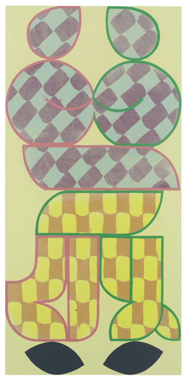 De knuffel, 2021 (latex en email op gevonden paneel) door Timothy Gierschick II