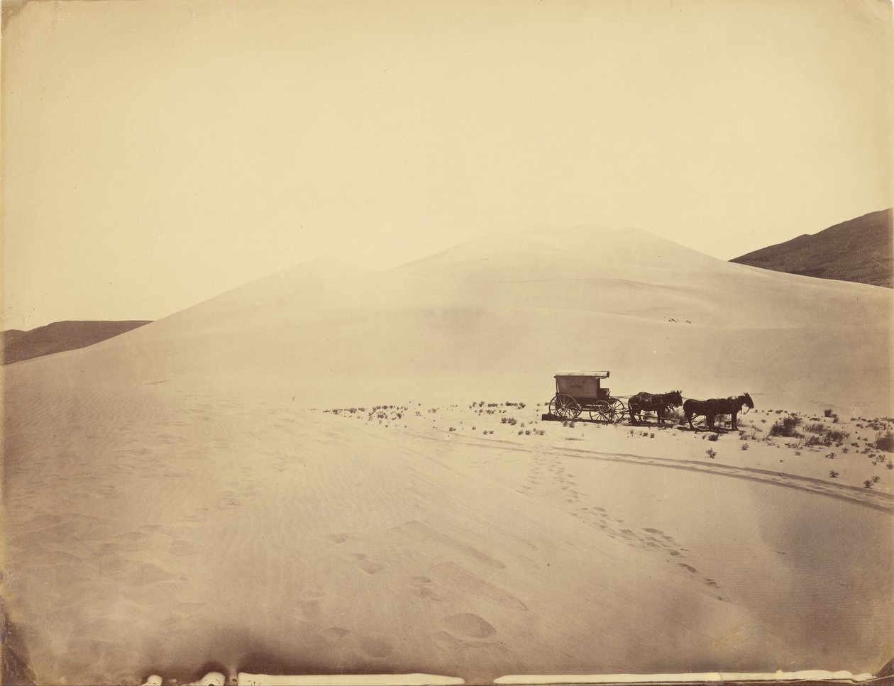 Woestijnzandheuvels bij Sink of Carson, Nevada door Timothy H. OSullivan