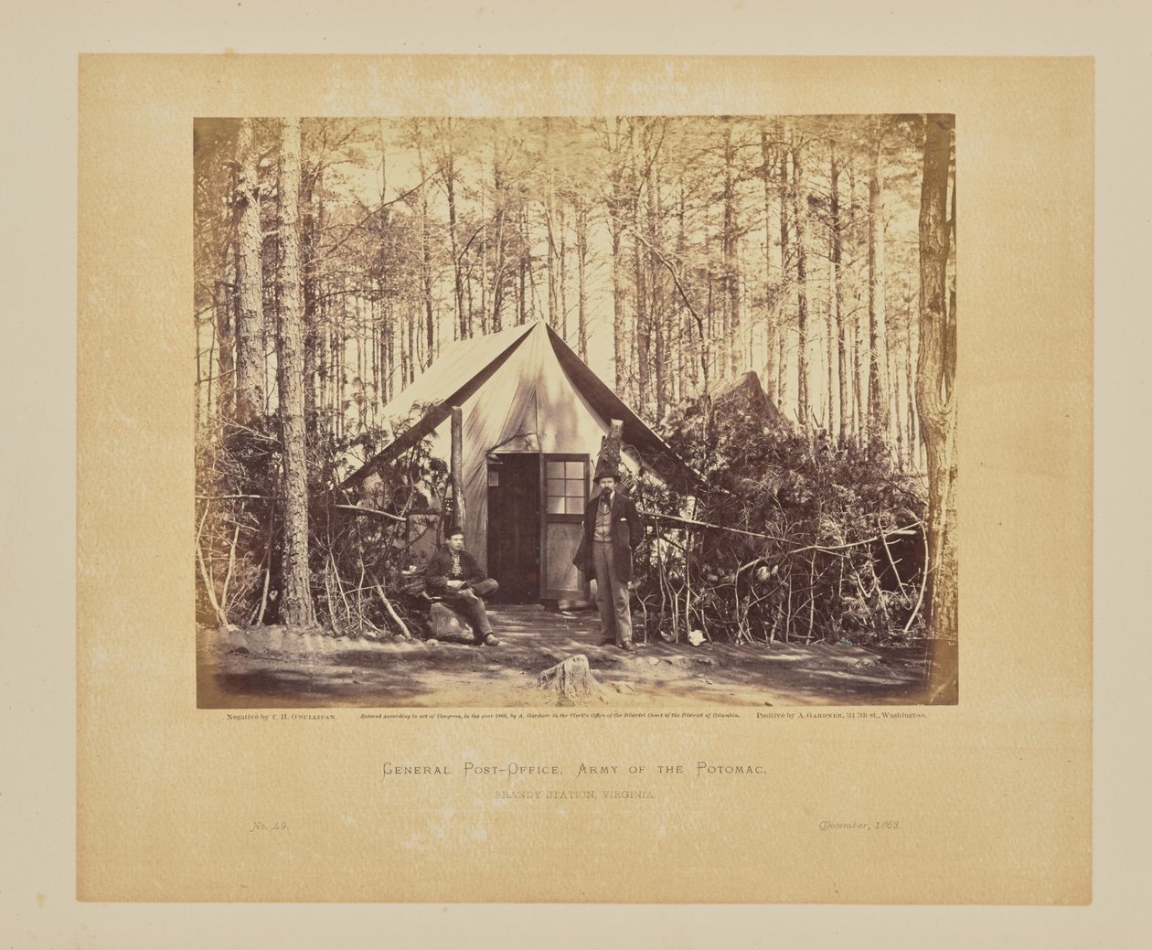 Algemeen postkantoor, leger van de Potomac, Brandy Station, Virginia door Timothy H. OSullivan