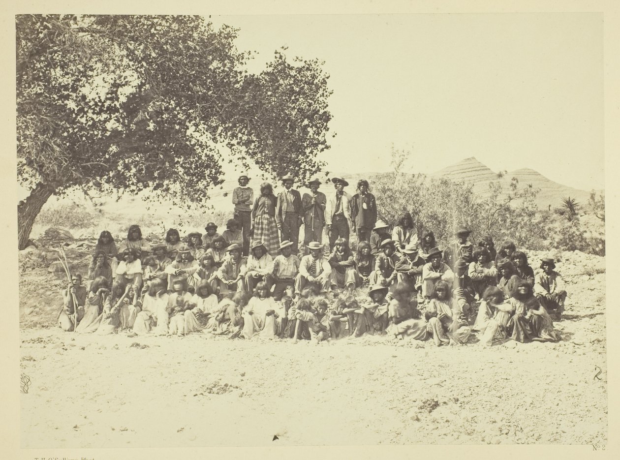Groep Pah-Ute-indianen, Nevada door Timothy O