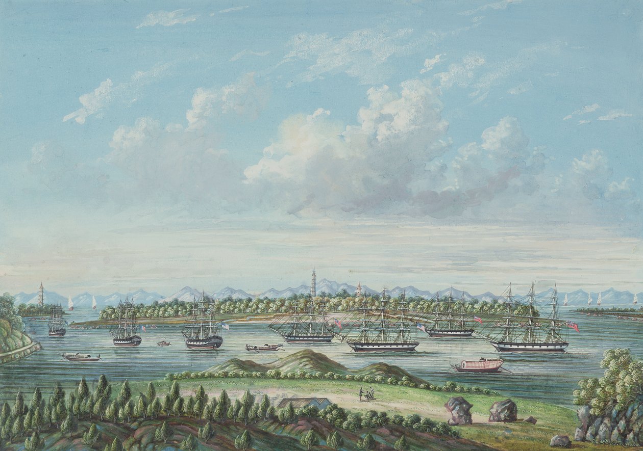 Uitzicht op Whampoa, c.1860 door Tinqua