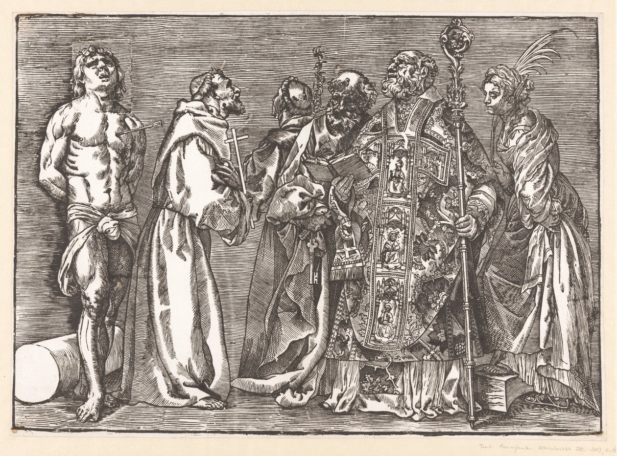 Zes staande heiligen door Titiaan