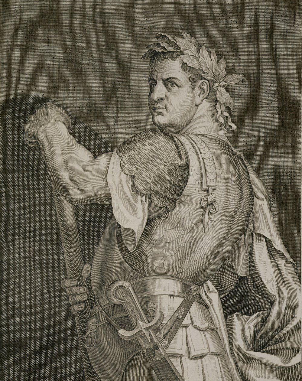 D. Titus Vespasianus Keizer van Rome 79-81 AD gegraveerd door Aegidius Sadeler (1570-1629) door Tiziano Vecelli