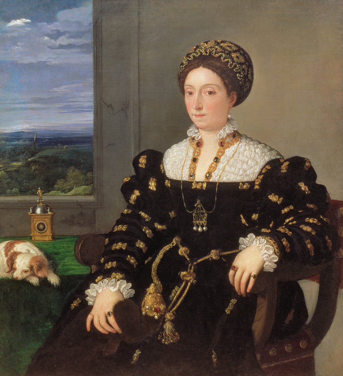 Portret van Eleonora Gonzaga della Rovere, 1536 door Tiziano Vecelli