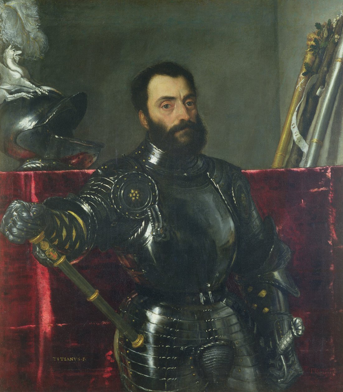 Portret van Francesco Maria Della Rovere, hertog van Urbino door Tiziano Vecelli