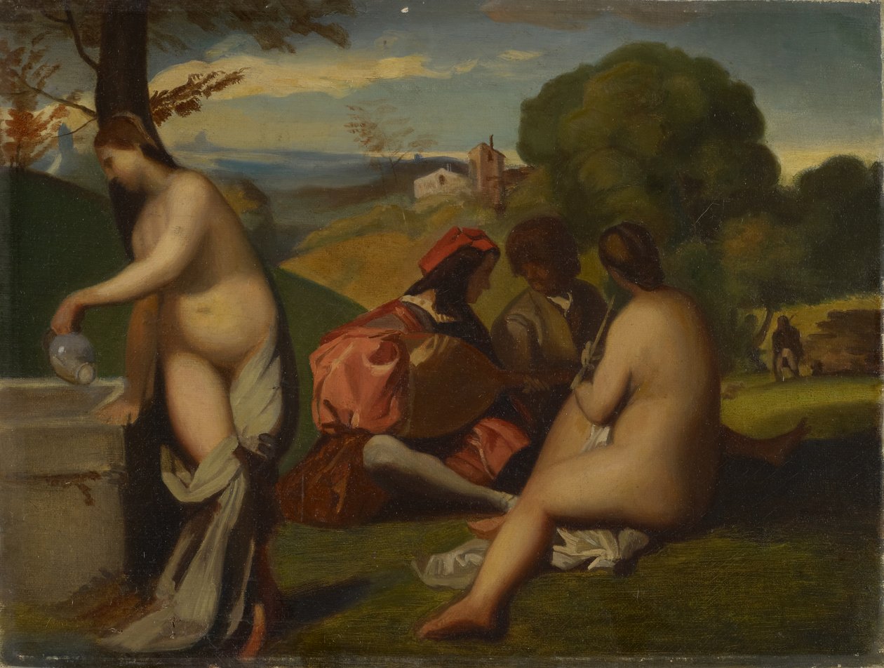 Het Pastorale Concert, 1838-43 door Titian c.1488 1576 manner of Titian c.1488 1576 manner of