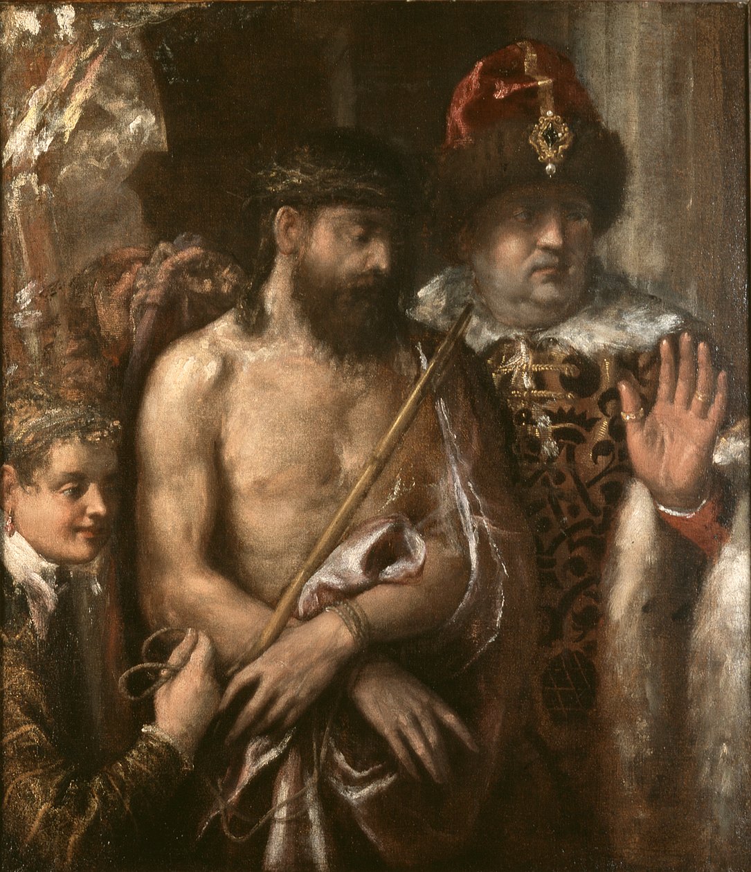 Christus Getoond aan het Volk (Ecce Homo) door Titian (Tiziano Vecellio)
