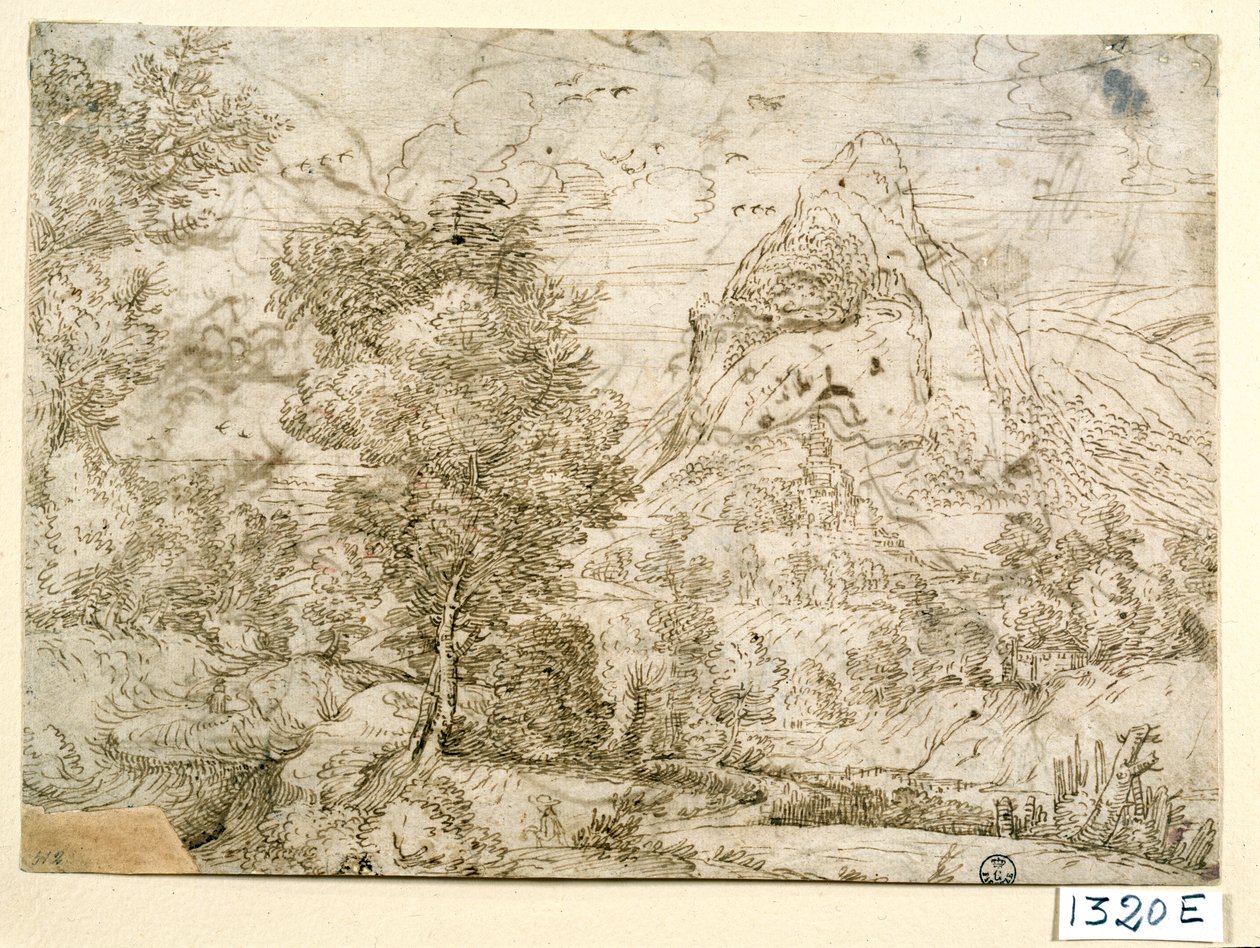 Landschap met Vogels in Vlucht door Titian (c.1488-1576)