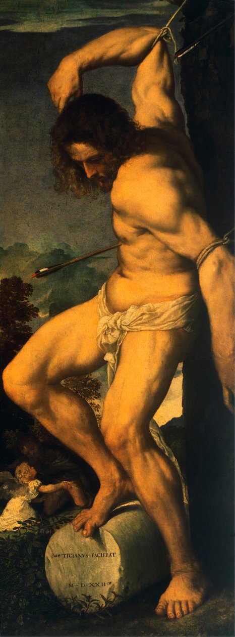 San Sebastian (detail) door Titian (c.1488 1576)