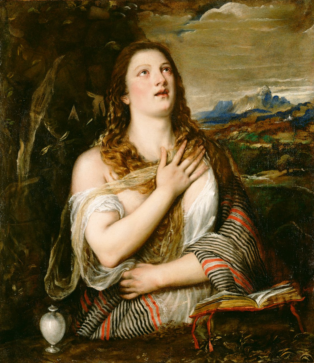 De boetvaardige Magdalena, ca. 1555-65 door Tiziano Vecelli