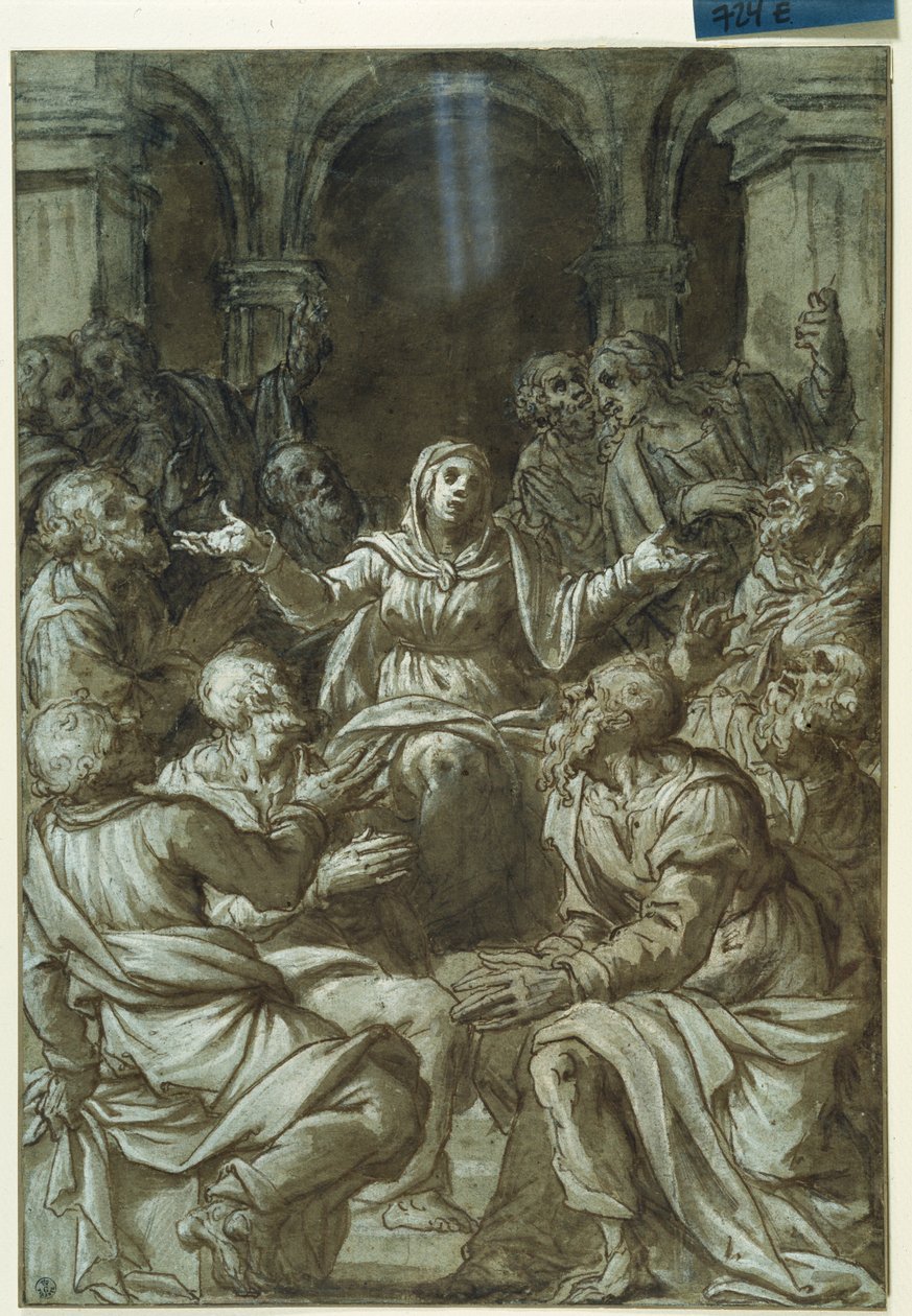 De Maagd Maria met Apostelen van Santo Spirito door Titian (c.1488 1576)