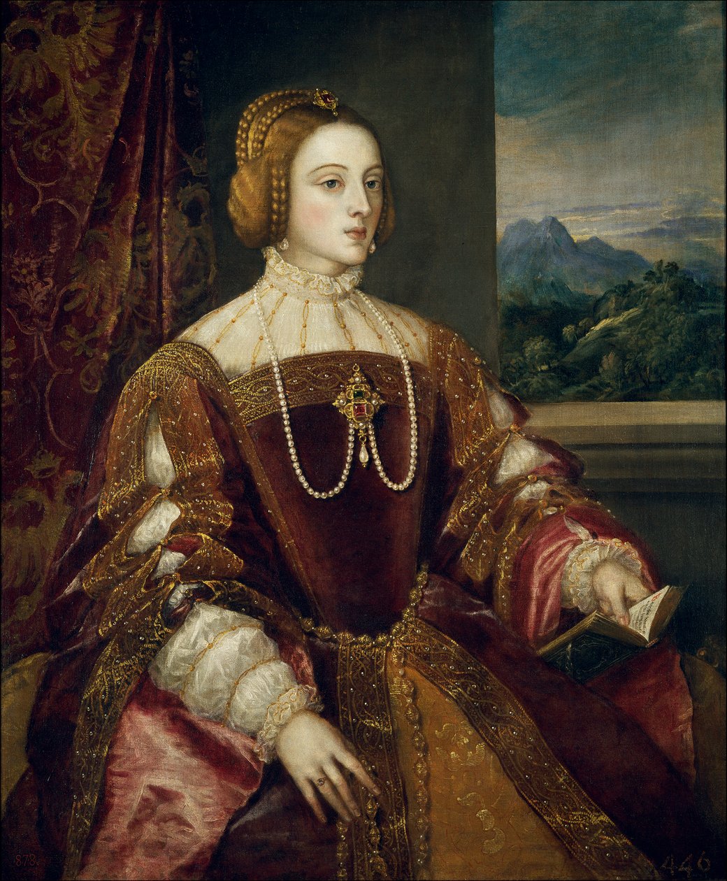 Portret van keizerin Isabella van Portugal (1503-1539). Schilderij door Tiziano Vecellio, bekend als Titiaan (1485-1576) 1548. Madrid, Prado Museum door Tiziano Vecelli