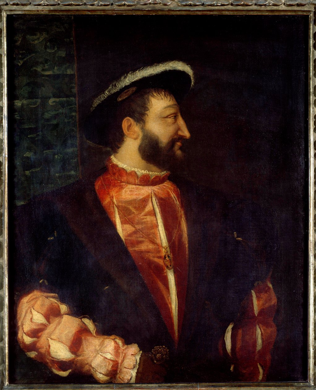 Portret van de koning van Frankrijk Frans I (1494-1547) door Tiziano Vecelli